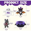 imageJOYIN 4PCS Baby Halloween Plush Toy Plushie Cauldron with Ghost Bat Cat Halloween Playset for Kid Trick or Treat School Classroom Party Favor Supply Gift Goodie Bag Stuffer Filler Prize and Treat