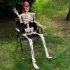 imageJOYIN 5 FT Halloween Skeleton Life Size Stayable Posable Skeleton Decor Full Body Movable Joints Giant Skeletons for Halloween Decoration Outdoor Haunted House Prop Spooky Scary Graveyard PartyPirate Skeleton