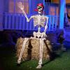 imageJOYIN 5 FT Halloween Skeleton Life Size Stayable Posable Skeleton Decor Full Body Movable Joints Giant Skeletons for Halloween Decoration Outdoor Haunted House Prop Spooky Scary Graveyard PartyPirate Skeleton