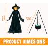 imageJOYIN 5 FT Halloween Witch Decorations Outdoor Set of 3 Light Up Holding Hands Witches with Cauldron Yard Stakes LED Witch Cauldron on Tripod for Graveyard Yard Lawn Party Haunted House Decor