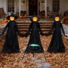 imageJOYIN 5 FT Halloween Witch Decorations Outdoor Set of 3 Light Up Holding Hands Witches with Cauldron Yard Stakes LED Witch Cauldron on Tripod for Graveyard Yard Lawn Party Haunted House Decor