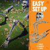 imageJOYIN 5 Pcs Halloween Skeleton Decorations Outdoor Life Size Skeleton Yard Stakes Groundbreaker Skulls Decor for Graveyard Yard Lawn Garden Ground Party SuppliesRealistic Skeleton