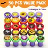 imageJOYIN 50 Pcs Halloween Stamps for Kids 25 Designs Assorted Plastic Stamps Bulk Trick Or Treat Stampers for Halloween Party Favor Gifts Halloween Goodie Bag Fillers Classroom Game Prizes