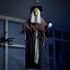 imageJOYIN 59 Halloween Decorations Outdoor Hanging Witch Talking Decor with Light Up Skull Skeleton Wand for Front Porch Door Haunted House Party Supplies Sound Activated