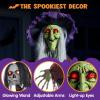 imageJOYIN 59 Halloween Decorations Outdoor Hanging Witch Talking Decor with Light Up Skull Skeleton Wand for Front Porch Door Haunted House Party Supplies Sound Activated