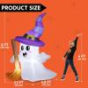 imageJOYIN 6 FT Tall Halloween Inflatables Ghost Outdoor Decorations Cute Blow Up Ghost Holding Broom with LED Blow Up Yard Decorations for Halloween Outdoor Yard Garden Lawn Party Decor