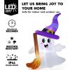 imageJOYIN 6 FT Tall Halloween Inflatables Ghost Outdoor Decorations Cute Blow Up Ghost Holding Broom with LED Blow Up Yard Decorations for Halloween Outdoor Yard Garden Lawn Party Decor