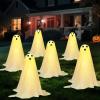 imageJOYIN 6 Pcs Halloween Decorations Outdoor Ghosts Pathway Lights 18 White Light Up Cloth Ghost with Yard Stakes for Graveyard Yard Lawn Garden Prop Party Decor Supplies