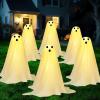 imageJOYIN 6 Pcs Halloween Decorations Outdoor Ghosts Pathway Lights 18 White Light Up Cloth Ghost with Yard Stakes for Graveyard Yard Lawn Garden Prop Party Decor Supplies
