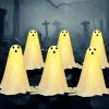 imageJOYIN 6 Pcs Halloween Decorations Outdoor Ghosts Pathway Lights 18 White Light Up Cloth Ghost with Yard Stakes for Graveyard Yard Lawn Garden Prop Party Decor Supplies