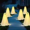 imageJOYIN 6 Pcs Halloween Decorations Outdoor Ghosts Pathway Lights 18 White Light Up Cloth Ghost with Yard Stakes for Graveyard Yard Lawn Garden Prop Party Decor Supplies