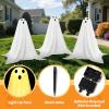 imageJOYIN 6 Pcs Halloween Decorations Outdoor Ghosts Pathway Lights 18 White Light Up Cloth Ghost with Yard Stakes for Graveyard Yard Lawn Garden Prop Party Decor Supplies