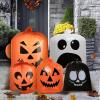 imageJOYIN 6 Pcs Halloween Leaf Bags Pumpkin Leaf Lawn Bags for Yard Fall Leaf Outdoor Decorations Plastic Resuable Jack o Lantern Trash Bag for Halloween Decor Party Favors Party Supplies