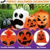 imageJOYIN 6 Pcs Halloween Leaf Bags Pumpkin Leaf Lawn Bags for Yard Fall Leaf Outdoor Decorations Plastic Resuable Jack o Lantern Trash Bag for Halloween Decor Party Favors Party Supplies
