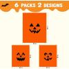imageJOYIN 6 Pcs Halloween Pumpkin Leaf Bags Plastic Lawn Bags for Yard Fall Leaf Halloween Decorations Jack o Lantern Reusable Trash Bag for Decor Party Favors Party Supplies