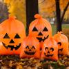 imageJOYIN 6 Pcs Halloween Pumpkin Leaf Bags Plastic Lawn Bags for Yard Fall Leaf Halloween Decorations Jack o Lantern Reusable Trash Bag for Decor Party Favors Party Supplies