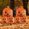 imageJOYIN 6 Pcs Halloween Pumpkin Leaf Bags Plastic Lawn Bags for Yard Fall Leaf Halloween Decorations Jack o Lantern Reusable Trash Bag for Decor Party Favors Party Supplies