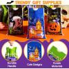 imageJOYIN 60 PCS Halloween Drawstring Treat Bags Goodie Candy Trick or Treat Bags Bulk 6 Design Goody Bag for Trick or Treating Small Plastic Snack Gifts Bag for Kids Halloween Party Favors Supplies