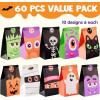 imageJOYIN 60 PCS Halloween Treat Bags Goodie and Candy Bags with Stickers Party Supplies Trick or Treat for Kids Halloween Party Favors Exchange Holiday Pastries Supplies
