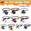 imageJOYIN 60 PCS Halloween Zipper Bracelets Bulk Set Friendship Zipper Wristbands for Kids Gift Halloween Trinkets Goodie Bag Fillers Classroom Prizes