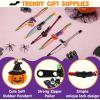 imageJOYIN 60 PCS Halloween Zipper Bracelets Bulk Set Friendship Zipper Wristbands for Kids Gift Halloween Trinkets Goodie Bag Fillers Classroom Prizes