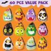 imageJOYIN 60PCS Halloween Drawstring Treat Bags Trick or Treating Goodie Candy Small Plastic Gifts Bags Bulk in 12 Cute Monster Designs Kids Halloween Party Favors Supplies