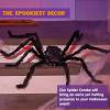 imageJOYIN 65ft Halloween Spider Outdoor Decorations Lightup LED Eyes Scary Giant Fake Large Hairy Spider Props for Halloween Yard Lawn Decoration Indoor Party Supplies and Outside Decor Black