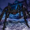 imageJOYIN 65ft Halloween Spider Outdoor Decorations Lightup LED Eyes Scary Giant Fake Large Hairy Spider Props for Halloween Yard Lawn Decoration Indoor Party Supplies and Outside Decor Black
