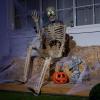 imageJOYIN 69 FT Halloween Posable Skeleton Life Size Voice Sensing Blink Eyes Moving Jaw Giant Skeletons Bones Full Body Movable Joints for Indoor Outdoor Halloween Party Decoration Hounted House Prop