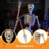 imageJOYIN 69 FT Halloween Posable Skeleton Life Size Voice Sensing Blink Eyes Moving Jaw Giant Skeletons Bones Full Body Movable Joints for Indoor Outdoor Halloween Party Decoration Hounted House Prop