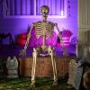 imageJOYIN 69 FT Halloween Posable Skeleton Life Size Voice Sensing Blink Eyes Moving Jaw Giant Skeletons Bones Full Body Movable Joints for Indoor Outdoor Halloween Party Decoration Hounted House Prop
