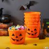 imageJOYIN 6PCS Halloween Trick or Treat Pumpkin Bucket Jack O Lantern Candy Basket and Buckets for Trick or Treating Orange Halloween Pails with Handle for Kids Party Favors Supplies PropsBlack  Orange