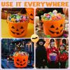 imageJOYIN 6PCS Halloween Trick or Treat Pumpkin Bucket Jack O Lantern Candy Basket and Buckets for Trick or Treating Orange Halloween Pails with Handle for Kids Party Favors Supplies PropsBlack  Purple  Orange