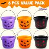 imageJOYIN 6PCS Halloween Trick or Treat Pumpkin Bucket Jack O Lantern Candy Basket and Buckets for Trick or Treating Orange Halloween Pails with Handle for Kids Party Favors Supplies PropsBlack  Purple  Orange