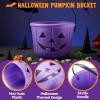 imageJOYIN 6PCS Halloween Trick or Treat Pumpkin Bucket Jack O Lantern Candy Basket and Buckets for Trick or Treating Orange Halloween Pails with Handle for Kids Party Favors Supplies PropsBlack  Purple  Orange