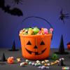 imageJOYIN 6PCS Halloween Trick or Treat Pumpkin Bucket Jack O Lantern Candy Basket and Buckets for Trick or Treating Orange Halloween Pails with Handle for Kids Party Favors Supplies PropsBlack  Orange