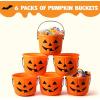 imageJOYIN 6PCS Halloween Trick or Treat Pumpkin Bucket Jack O Lantern Candy Basket and Buckets for Trick or Treating Orange Halloween Pails with Handle for Kids Party Favors Supplies PropsBlack  Orange