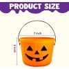 imageJOYIN 6PCS Halloween Trick or Treat Pumpkin Bucket Jack O Lantern Candy Basket and Buckets for Trick or Treating Orange Halloween Pails with Handle for Kids Party Favors Supplies PropsBlack  Orange