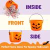 imageJOYIN 6PCS Halloween Trick or Treat Pumpkin Bucket Jack O Lantern Candy Basket and Buckets for Trick or Treating Orange Halloween Pails with Handle for Kids Party Favors Supplies PropsBlack  Orange