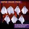 imageJOYIN 7 Pcs Halloween Hanging Ghost Decorations Outdoor 196 Flying White Ghost Decor for Halloween Tree Front Yard Patio Lawn Garden Party and Holiday Dcor