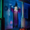 imageJOYIN 72 Halloween Hanging Witch Decorations Outdoor Flying Ghost Decor Green Face Life Size Sound Activated Light Up Eyes Party Supplies for Garden Haunted House Front Porch Door Scary ModernWicked