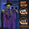 imageJOYIN 72 Halloween Hanging Witch Decorations Outdoor Flying Ghost Decor Green Face Life Size Sound Activated Light Up Eyes Party Supplies for Garden Haunted House Front Porch Door Scary ModernSpellbound Witch