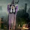 imageJOYIN 72 Halloween Hanging Witch Decorations Outdoor Flying Ghost Decor Green Face Life Size Sound Activated Light Up Eyes Party Supplies for Garden Haunted House Front Porch Door Scary ModernWicked