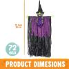 imageJOYIN 72 Halloween Hanging Witch Decorations Outdoor Flying Ghost Decor Green Face Life Size Sound Activated Light Up Eyes Party Supplies for Garden Haunted House Front Porch Door Scary ModernSpellbound Witch