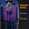 imageJOYIN 72 Halloween Hanging Witch Decorations Outdoor Flying Ghost Decor Green Face Life Size Sound Activated Light Up Eyes Party Supplies for Garden Haunted House Front Porch Door Scary ModernSpellbound Witch