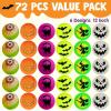 imageJOYIN 72 PCS Halloween Bouncy Balls Glow in The Dark Bouncing Balls Eyeballs for Halloween Party favors Decorations Halloween goodie bag fillers Trick or Treating School Classroom Game Prizes