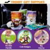 imageJOYIN 72 PCS Halloween Candy Bags for Trick or Treat Plastic Goodie Gift Bag with 6 Designed Characters for Kids Party Favors Treat Party Supplies