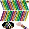 imageJOYIN 72 PCS Halloween Slap Bracelets for Kids Halloween Bracelets Bulk for Girls Boys Gifts Friendship Snap Bracelet for Halloween Party Favors Goodie Bag Fillers Classroom FavorsHaunted Party Mix
