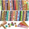 imageJOYIN 72 PCS Halloween Slap Bracelets for Kids Halloween Bracelets Bulk for Girls Boys Gifts Friendship Snap Bracelet for Halloween Party Favors Goodie Bag Fillers Classroom FavorsSpooky Night Mix