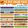imageJOYIN 72 PCS Halloween Slap Bracelets for Kids Halloween Bracelets Bulk for Girls Boys Gifts Friendship Snap Bracelet for Halloween Party Favors Goodie Bag Fillers Classroom FavorsHalloween Party